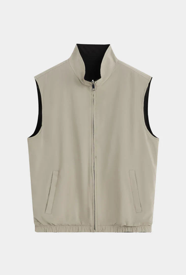 Reversible Gilet - Midnight Black & Beige