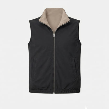Reversible Gilet - Midnight Black & Beige