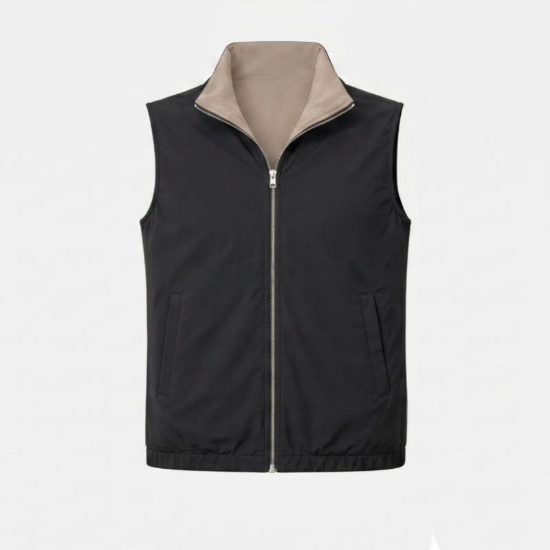 Reversible Gilet - Midnight Black & Beige