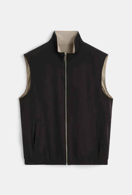 Reversible Gilet - Midnight Black & Beige