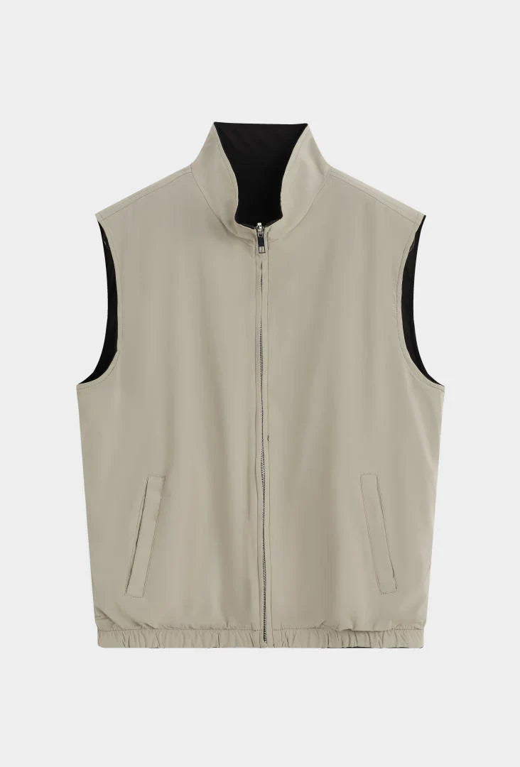 Reversible Gilet - Midnight Black & Beige