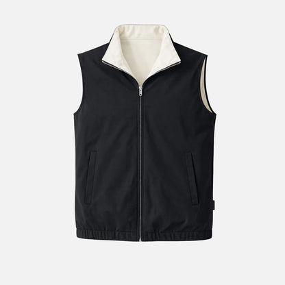 Reversible Gilet - Midnight Black & Cream White