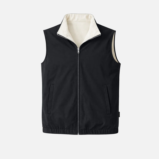 Reversible Gilet - Midnight Black & Cream White